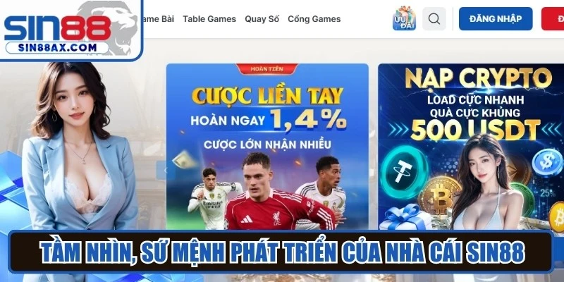 Tầm nhìn, sứ mệnh phát triển của nhà cái SIN88 trong tương lai