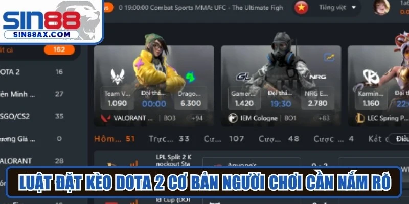 Luật đặt kèo Dota 2 cơ bản người chơi cần nắm rõ