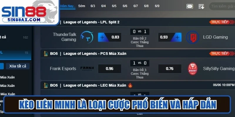 Kèo Liên Minh là loại cược phổ biến và hấp dẫn nhất của Esport