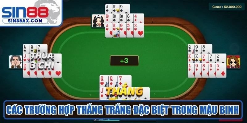 Các trường hợp thắng trắng đặc biệt trong mậu binh online