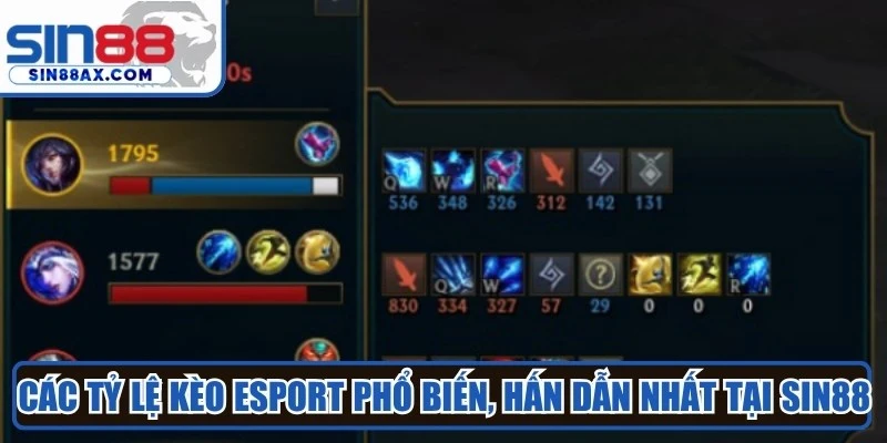 Các tỷ lệ kèo Esport phổ biến, hấn dẫn nhất tại SIN88