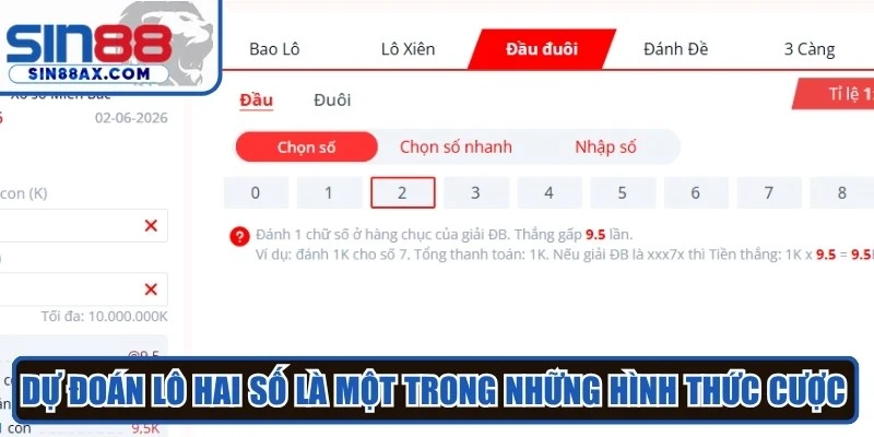 Dự đoán lô hai số là một trong những hình thức cược phổ biến và đơn giản